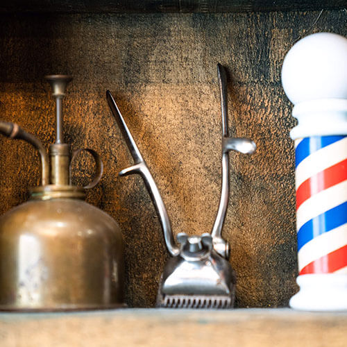 Vintage barber shop shaving tools